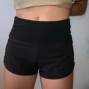 High waisted black lululemon shorts